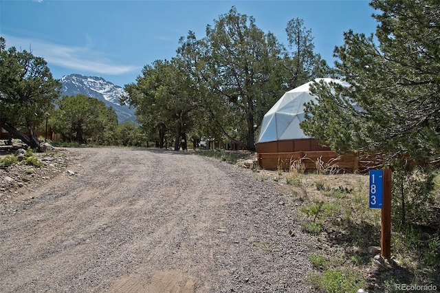 view of street featuring a mountain view