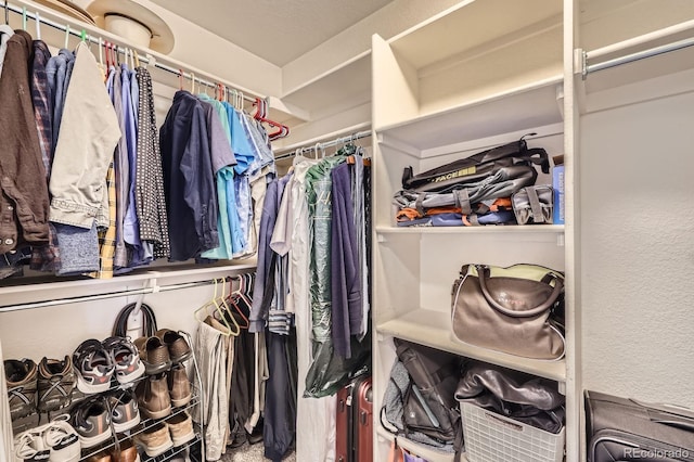 view of walk in closet