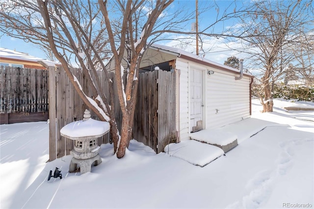 view of snow covered structure