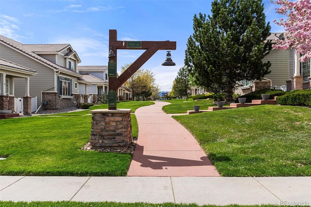 surrounding community featuring a lawn