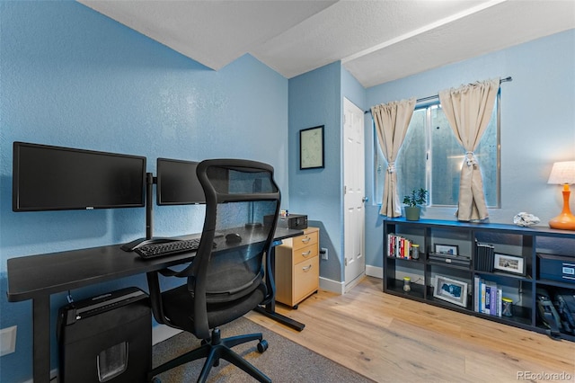 office area featuring light wood-type flooring