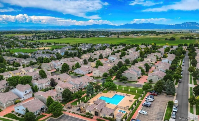 aerial view featuring a mountain view