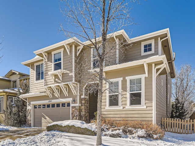 view of front of home with a garage