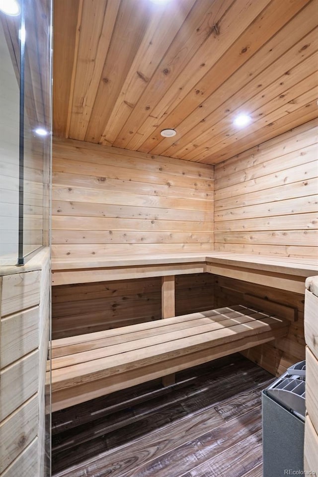 12121 Bryant St, Westminster, CO 80234 - sauna / steam room with wood walls and wood ceiling