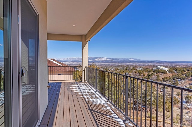 balcony with a mountain view