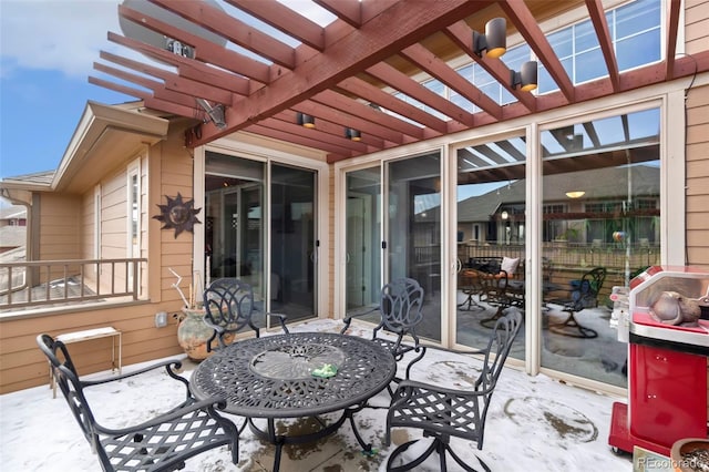 view of patio / terrace featuring a pergola