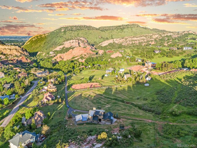12947 Lazy Dog Ln, Littleton, CO 80127 - aerial view at dusk of a mountain view