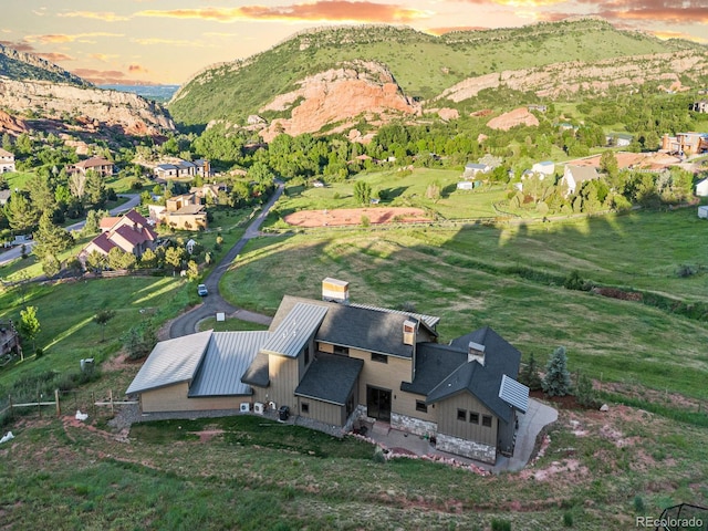 12947 Lazy Dog Ln, Littleton, CO 80127 - aerial view at dusk of a mountain view