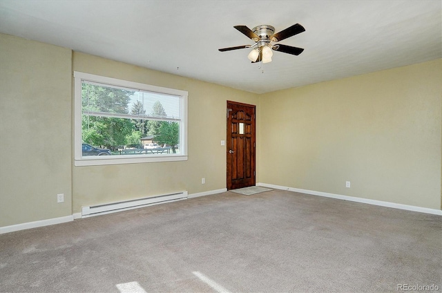 620 James Pl, Buena Vista, CO 81211 - carpeted spare room with baseboard heating and ceiling fan