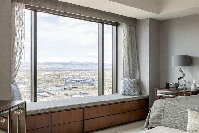 1133 14th St Unit 3430, Denver, CO 80202 - bedroom featuring a mountain view and multiple windows