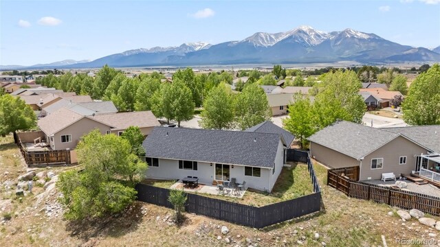 143 Brady Rd, Buena Vista, CO 81211 - aerial perspective of suburban area featuring a mountain backdrop