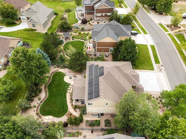 aerial view of residential area