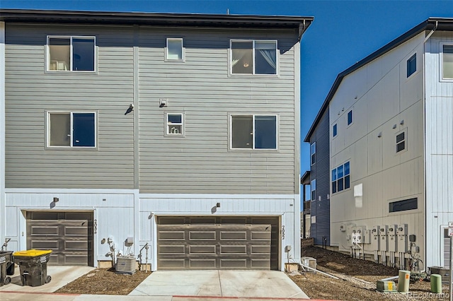 exterior space featuring a garage