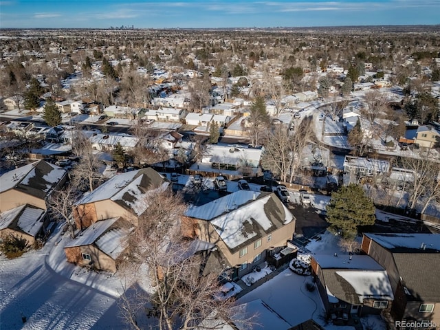 view of snowy aerial view