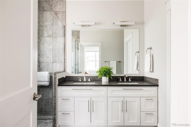 801 8th St, Golden, CO 80401 - full bath featuring double vanity and a shower stall