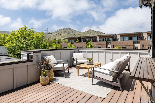 801 8th St, Golden, CO 80401 - deck featuring a mountain view and an outdoor living space