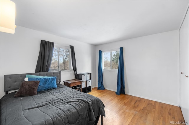 bedroom featuring light hardwood / wood-style floors