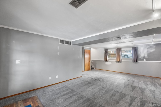 unfurnished room with light colored carpet