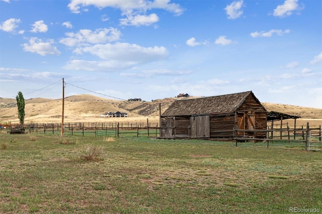 5300 Norwood Ave, Loveland, CO 80538 - view of yard with a view of countryside, a mountain view, and an outdoor structure