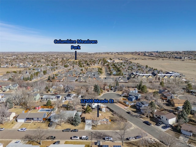 drone / aerial view featuring a residential view