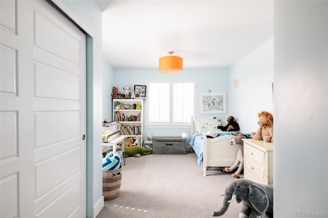 view of carpeted home office