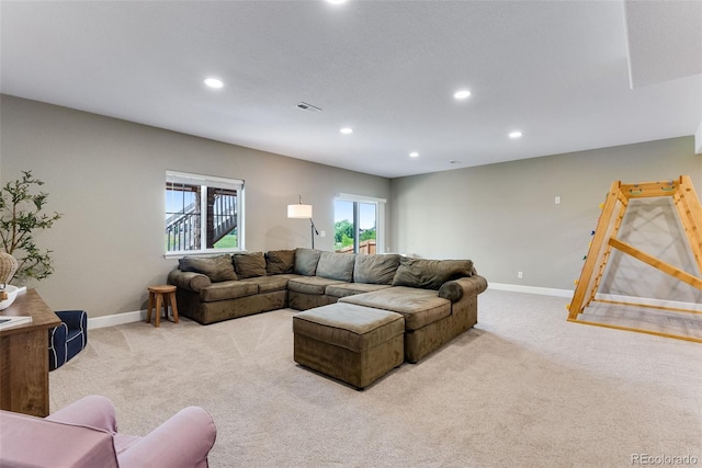 11817 Phoebe St, Parker, CO 80134 - carpeted living area with recessed lighting