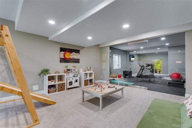 11817 Phoebe St, Parker, CO 80134 - playroom with carpet floors and recessed lighting