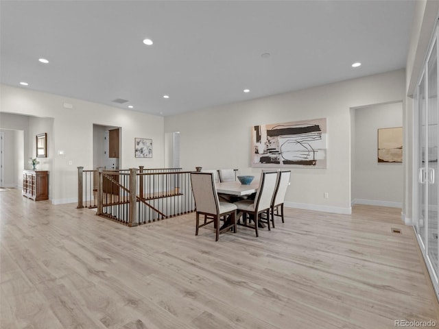 dining area featuring light hardwood / wood-style floors