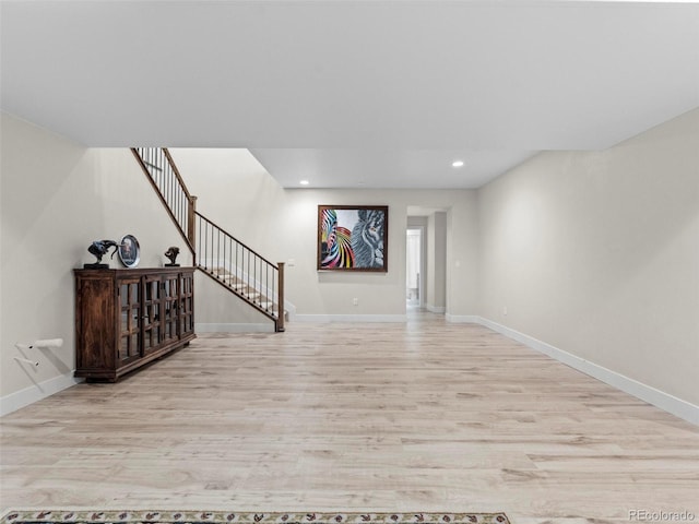 interior space featuring light wood-type flooring