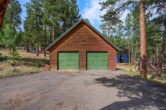 view of garage