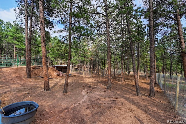 view of yard with an outbuilding