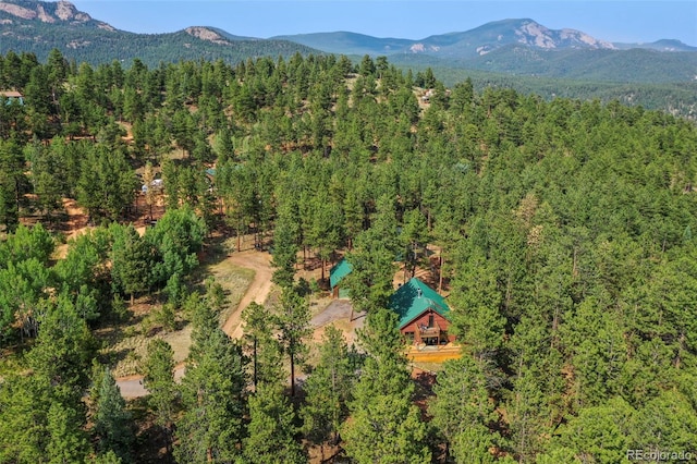 bird's eye view with a mountain view