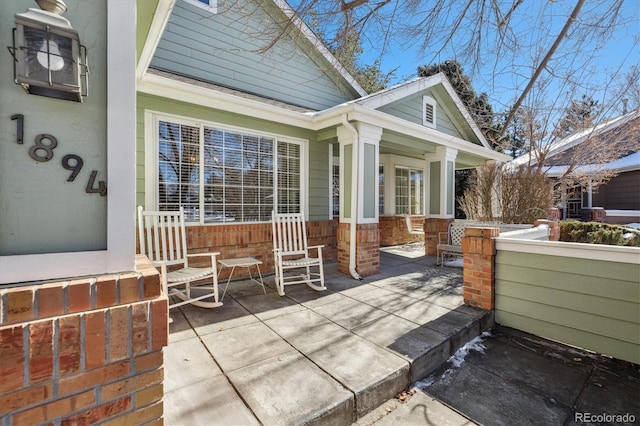 view of patio / terrace with covered porch