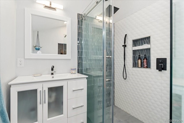 3765 E Easter Dr, Centennial, CO 80122 - bathroom with vanity and a stall shower