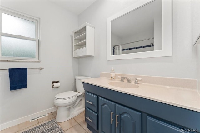 3765 E Easter Dr, Centennial, CO 80122 - full bathroom with vanity, tile patterned flooring, and a shower with curtain