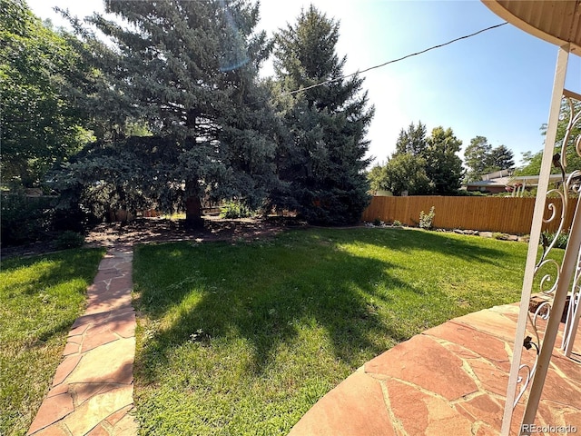 view of yard featuring fence