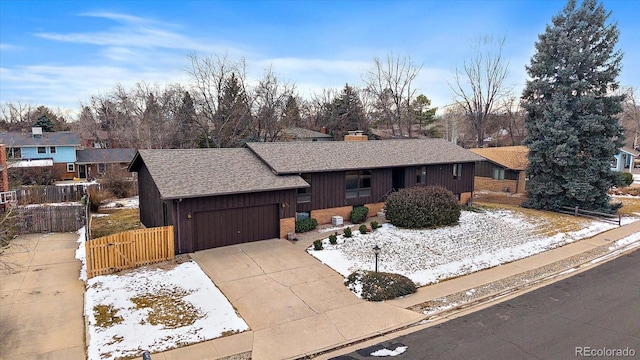 ranch-style home with a garage