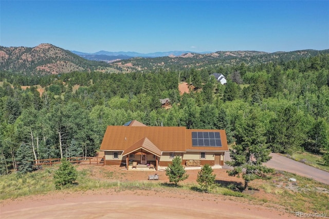 aerial view featuring a mountain view