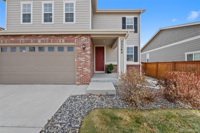 view of front property featuring a garage