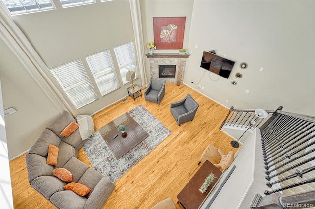 living room featuring hardwood / wood-style floors