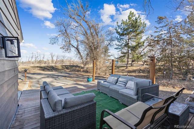 view of patio featuring an outdoor living space