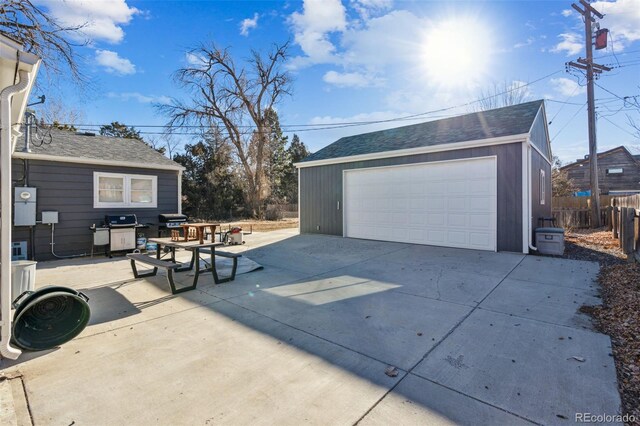 view of garage