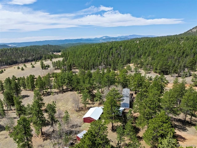 1360 Kiowa Rd, Florissant, CO 80816 - aerial view of a heavily wooded area and mountains