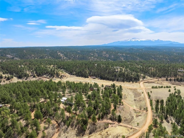 1360 Kiowa Rd, Florissant, CO 80816 - aerial view of a heavily wooded area and a mountain backdrop