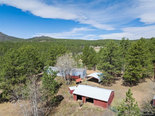 1360 Kiowa Rd, Florissant, CO 80816 - view from above of property with a heavily wooded area