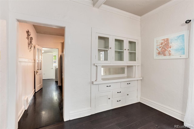260 N Grant St, Denver, CO 80203 - hall featuring dark wood-style flooring, crown molding, and baseboards