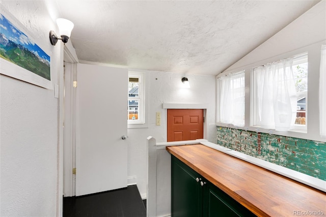 260 N Grant St, Denver, CO 80203 - interior space with lofted ceiling, plenty of natural light, and a textured ceiling