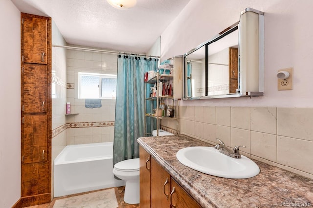 68600 State Highway 69, Westcliffe, CO 81252 - full bathroom featuring vanity, decorative backsplash, and shower / bathtub combination with curtain