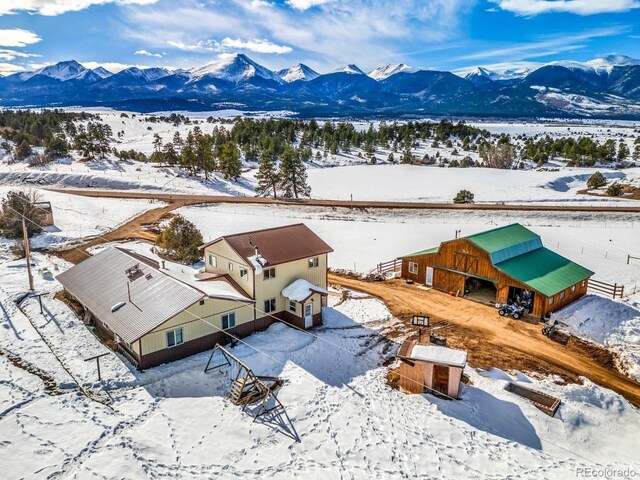 68600 State Highway 69, Westcliffe, CO 81252 - snowy aerial view with a mountain view