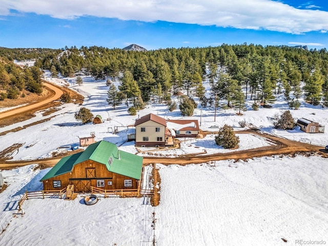 view of snowy aerial view